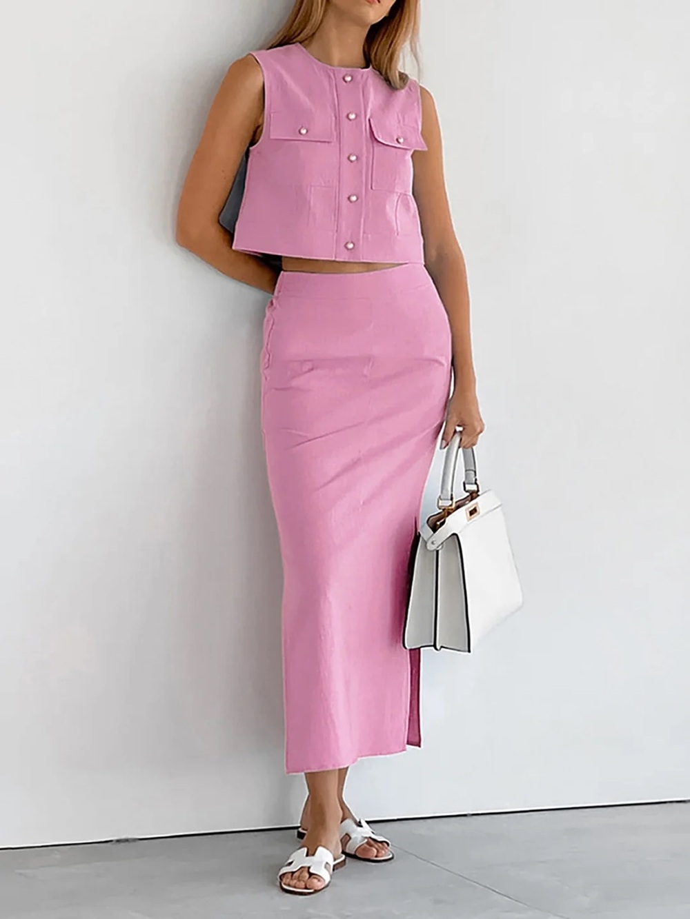 Commense light ping midi Skirt only NO TOP LL1-12
